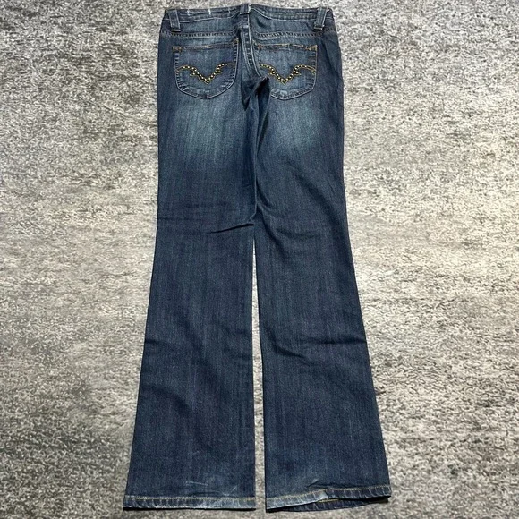Seven7 Jeans Womens 30x34 Blue Low Rise Bootcut Flare Western Hippie Y2K - Picture 2 of 16